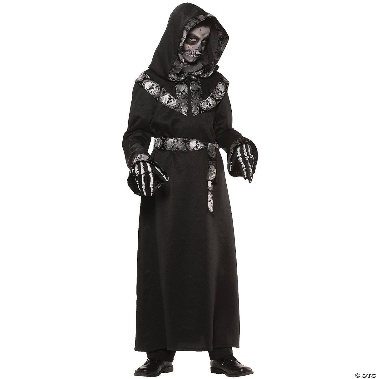 Boy's Skull Master Hooded Robe - Kids Halloween Costume Dress Up Party