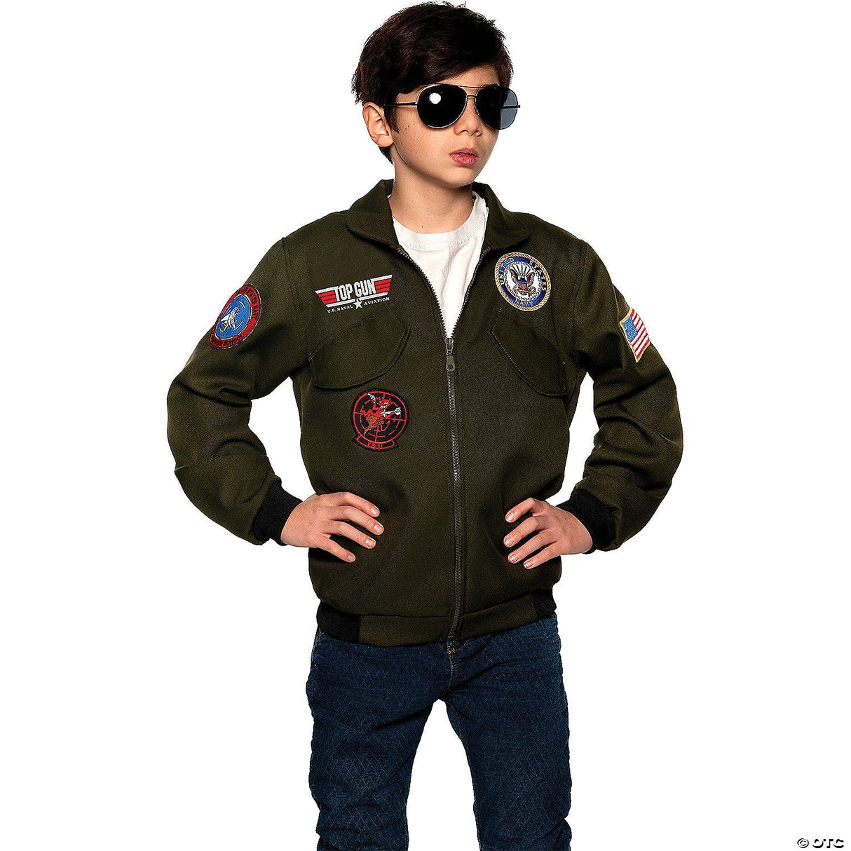 CHILD NAVY TOPGUN PILOT JACKET SM - Kids Halloween Costume Cosplay & Party Outfi
