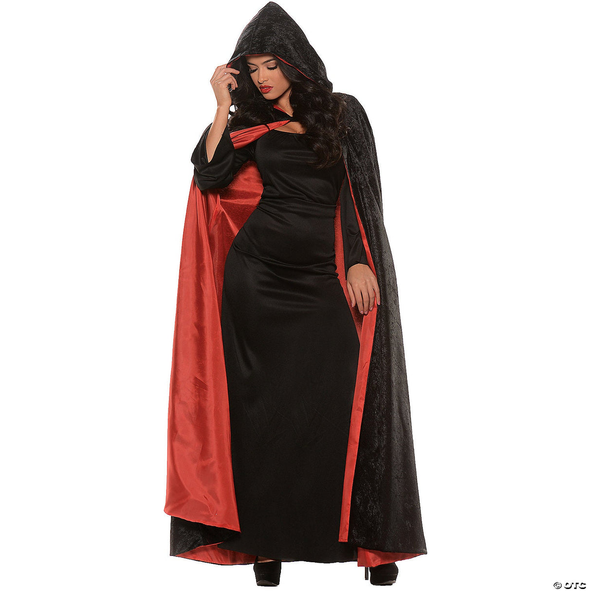 Adult Hooded Velvet Cape Cloak – Halloween Vampire or Wizard Costume
