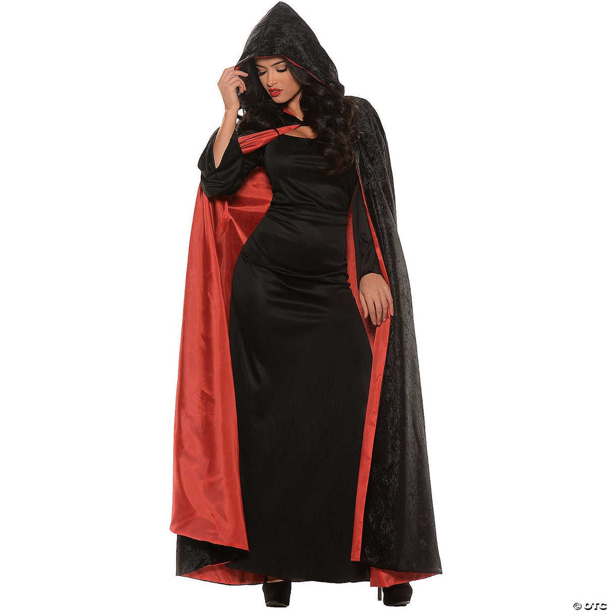 Adult Hooded Velvet Cape Cloak – Halloween Vampire or Wizard Costume
