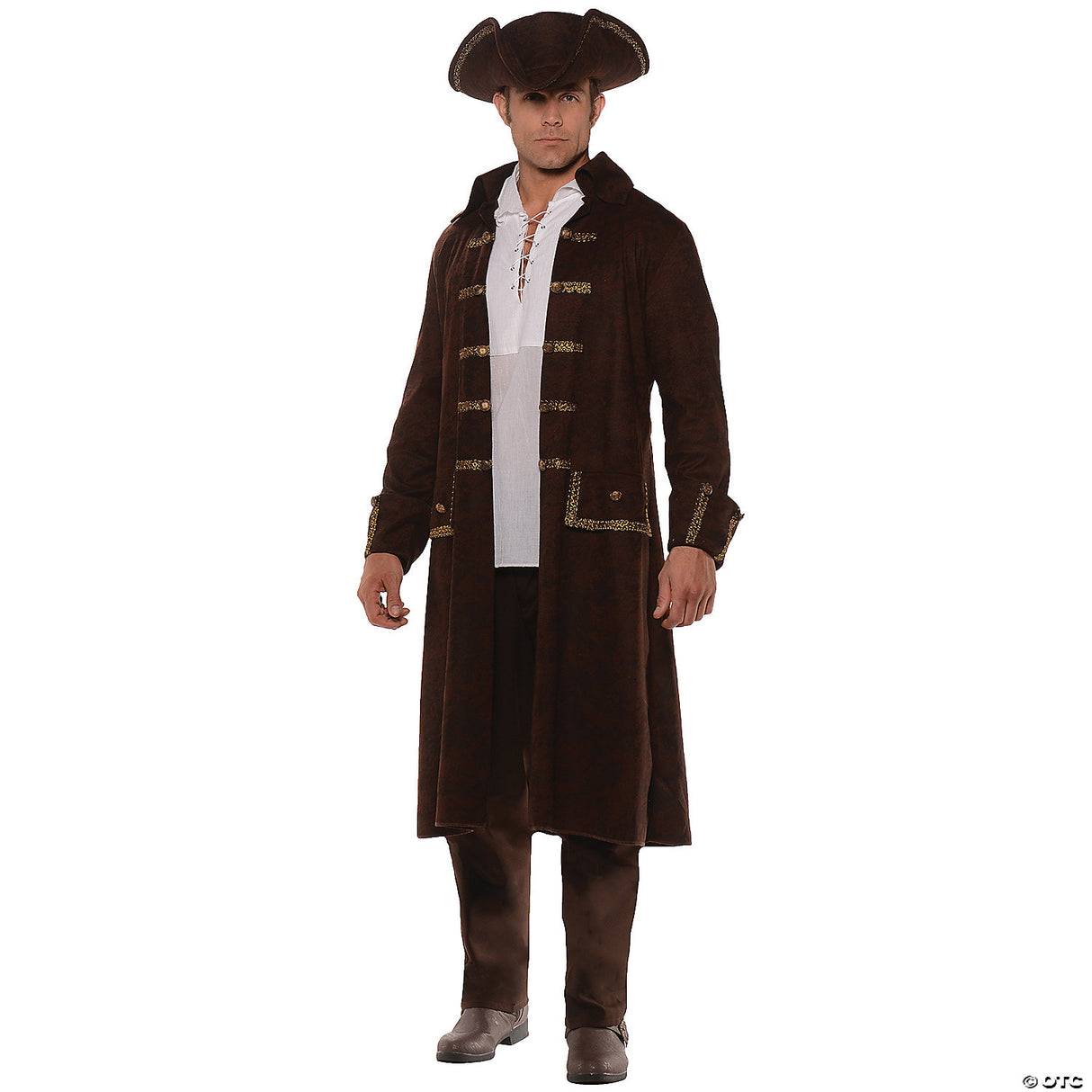 MEN'S BROWN PIRATE COAT SET - Scary Halloween Costume Adult Outfit Cosplay Party