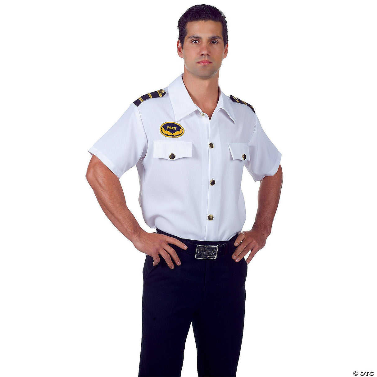 Men's Airline Pilot Shirt Halloween Costume Accessory Party Dress Up