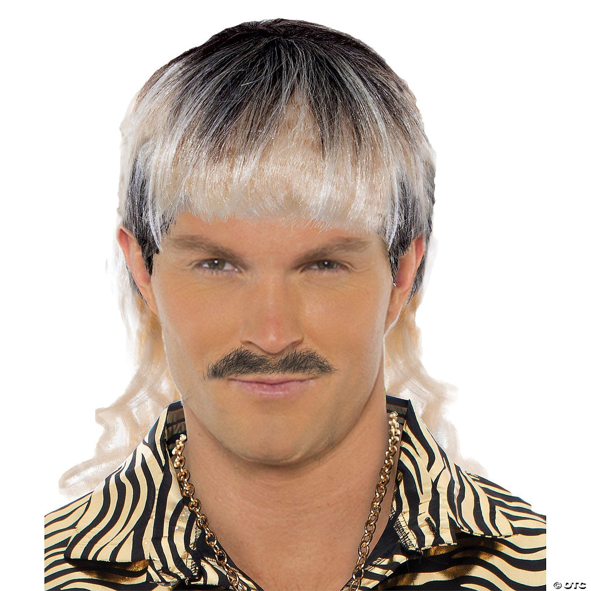 Adults Hombre Mullet Wig – Funny Retro Halloween Costume Accessory Prop