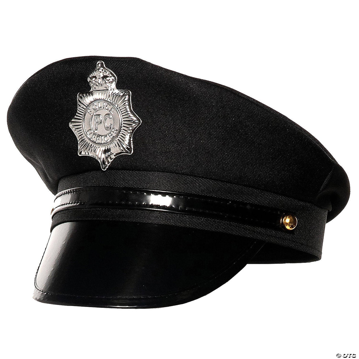 Adults Black Police Officer Hat - Law Enforcement Halloween Costume Accessory