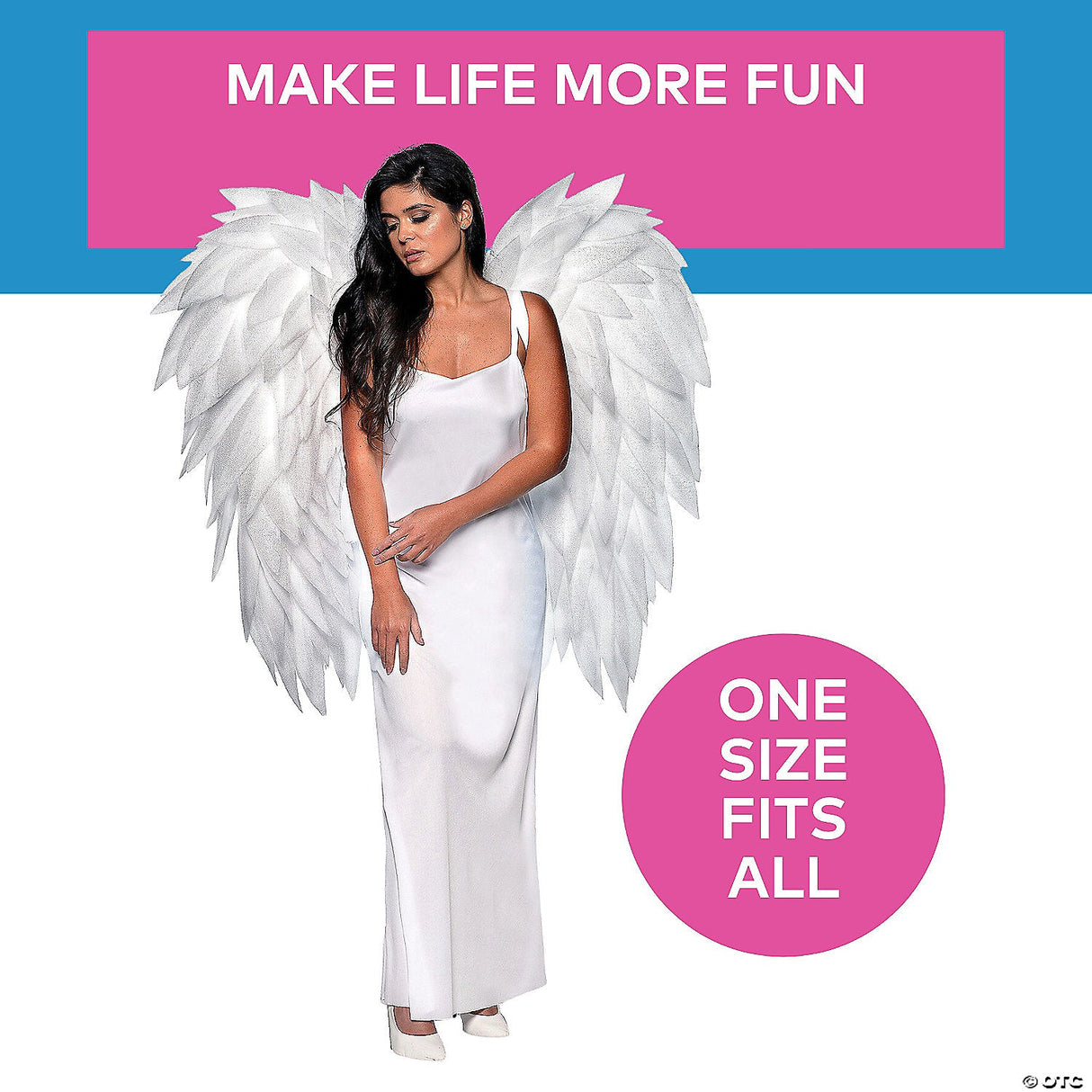 Adults Black Tall Wig With White Stripes – Funny Halloween Costume Accessory