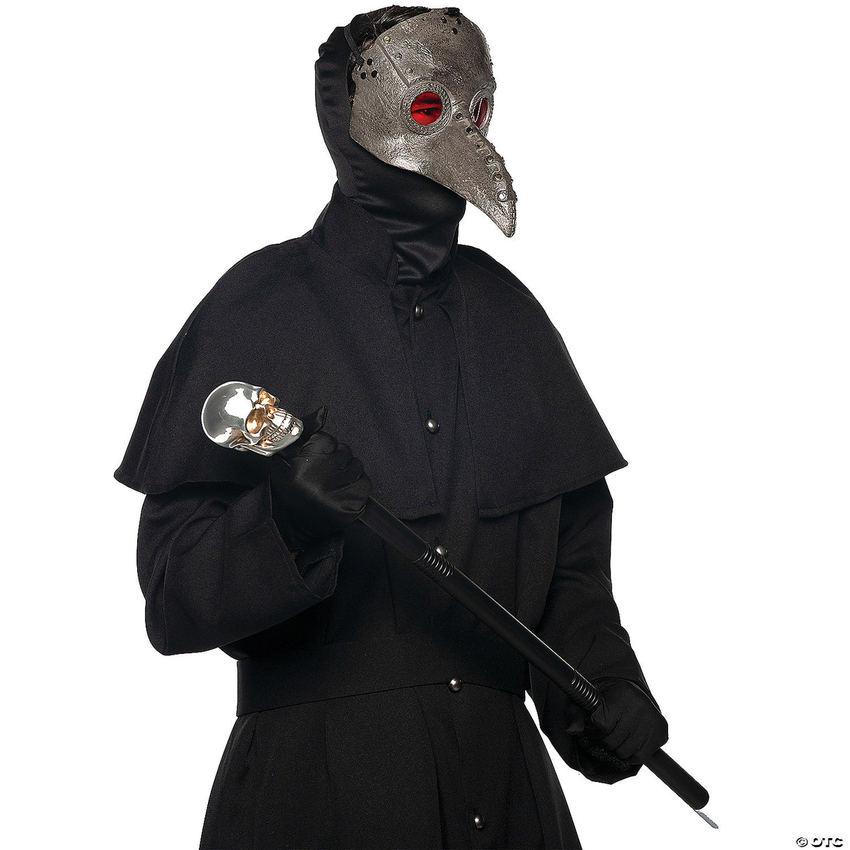 Adults Silver Plague Doctor Mask - Creepy Scary Halloween Costume Accessory Prop