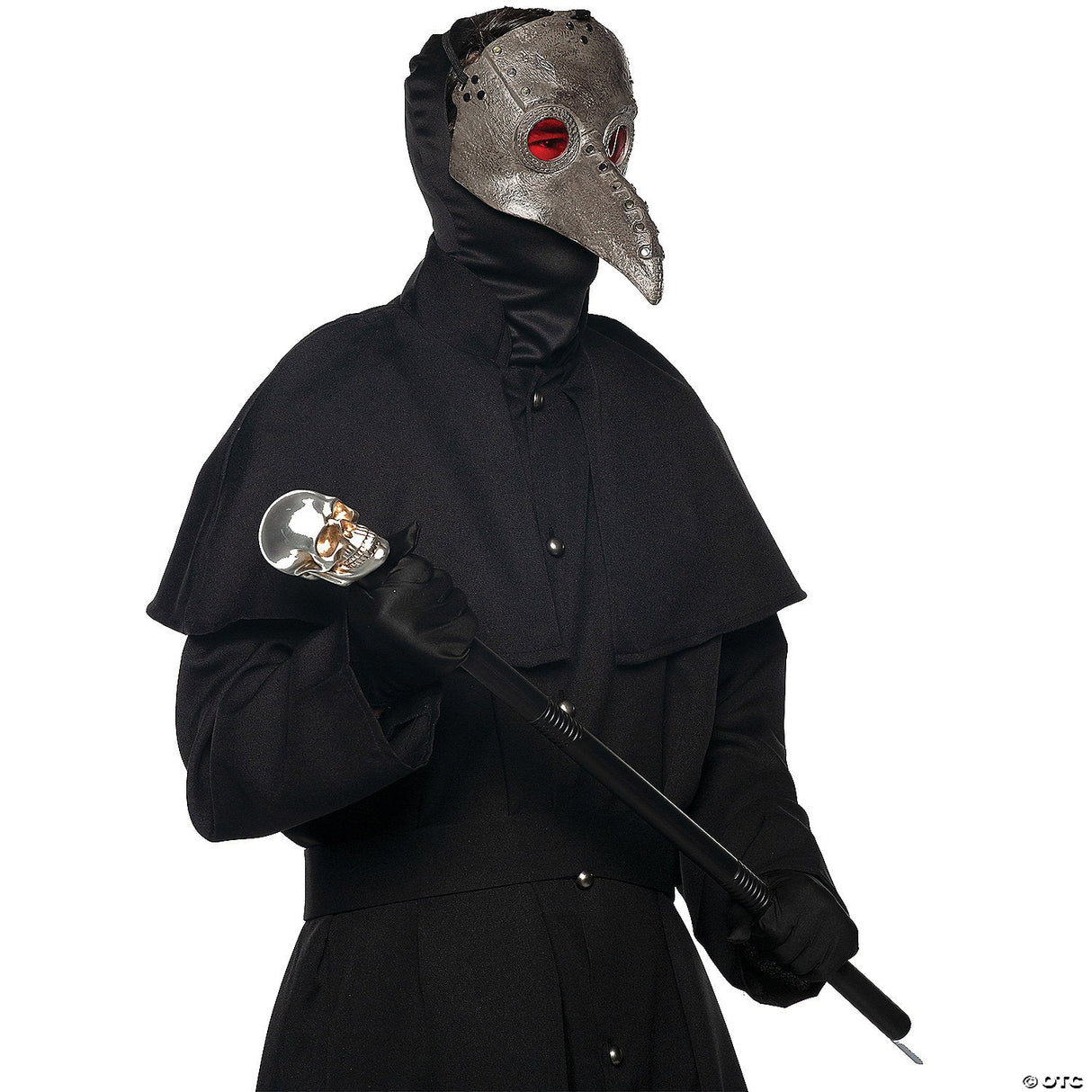 Adults Silver Plague Doctor Mask - Creepy Scary Halloween Costume Accessory Prop