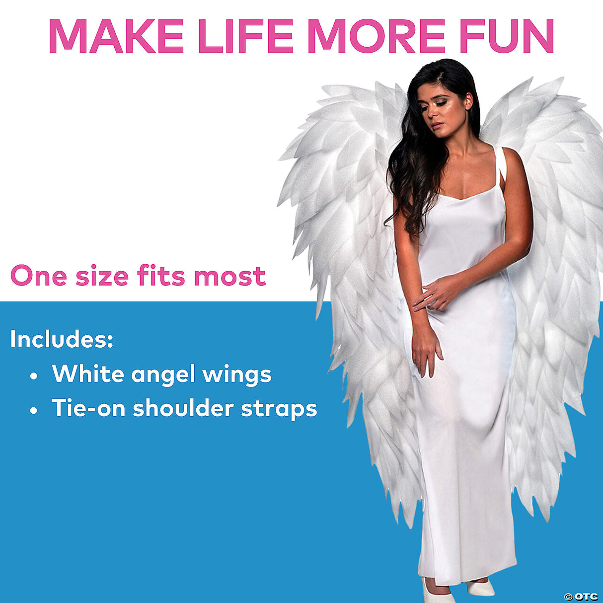 58" Full Length Featherless White Angel Wings