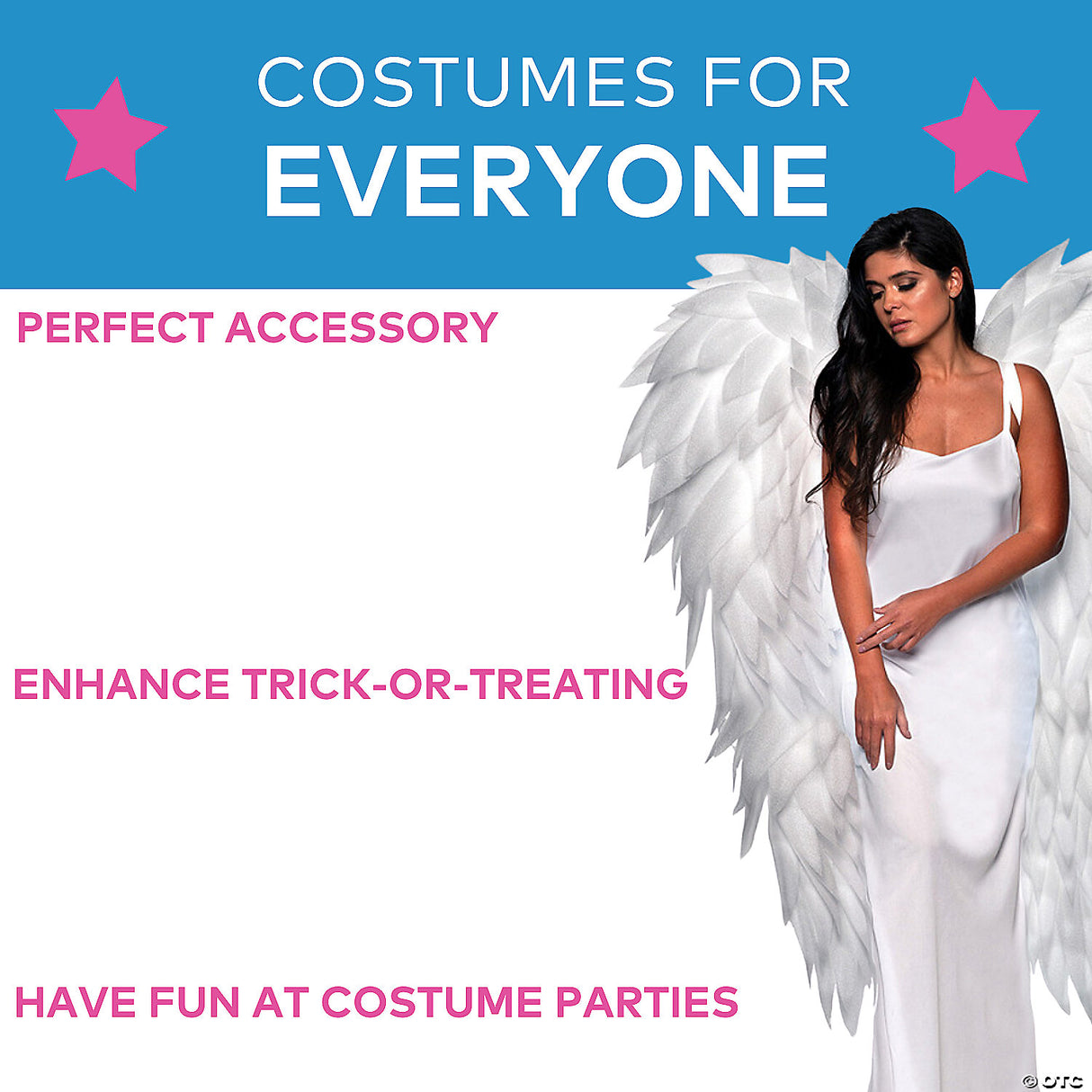 58" Full Length Featherless White Angel Wings