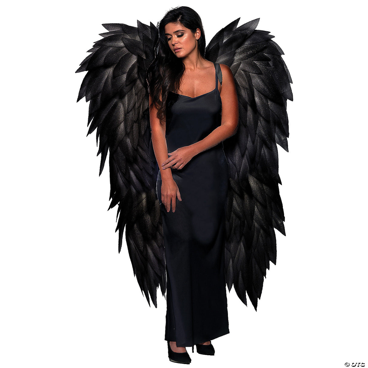 58" Full-Length Featherless Black Angel Wings