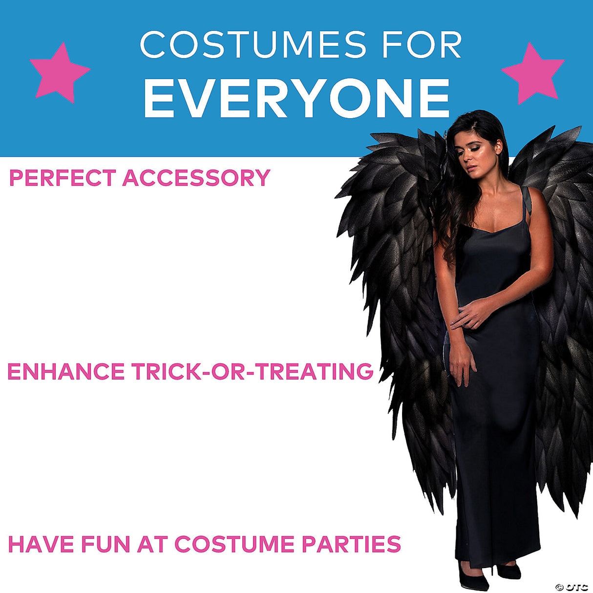 58" Full-Length Featherless Black Angel Wings
