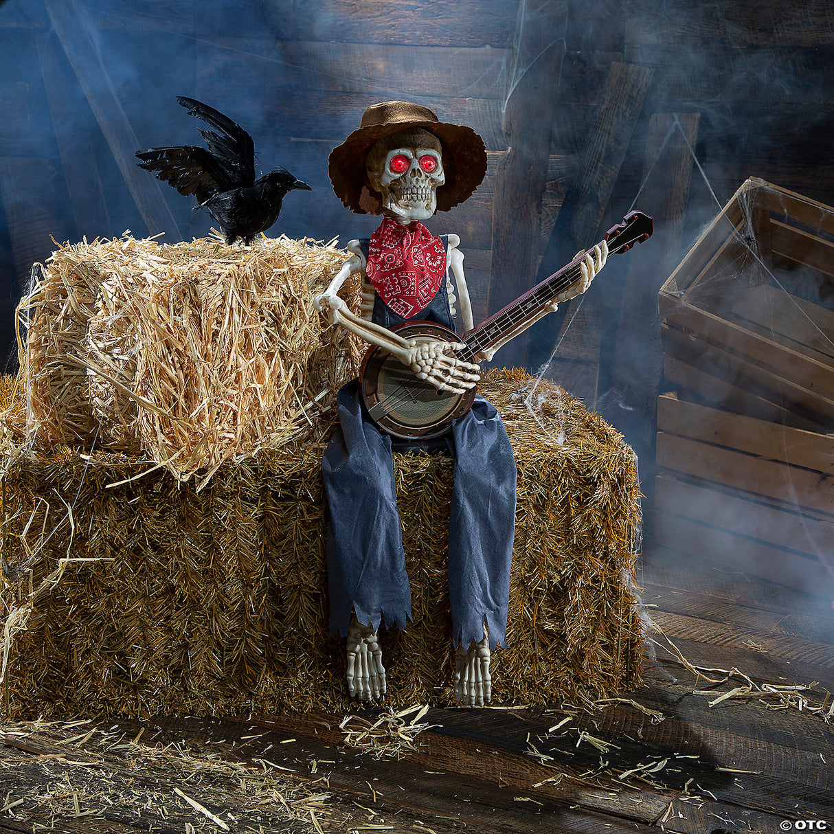 Animated Skeleton Playing Banjo – Halloween Outdoor Yard Decoration Prop