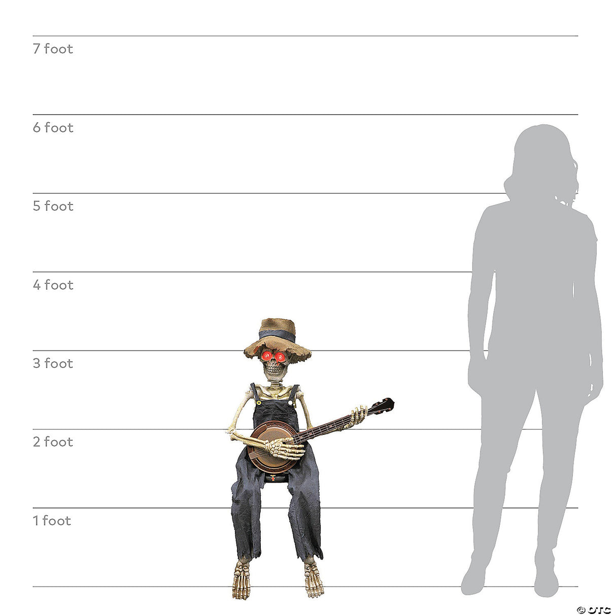 Animated Skeleton Playing Banjo – Halloween Outdoor Yard Decoration Prop