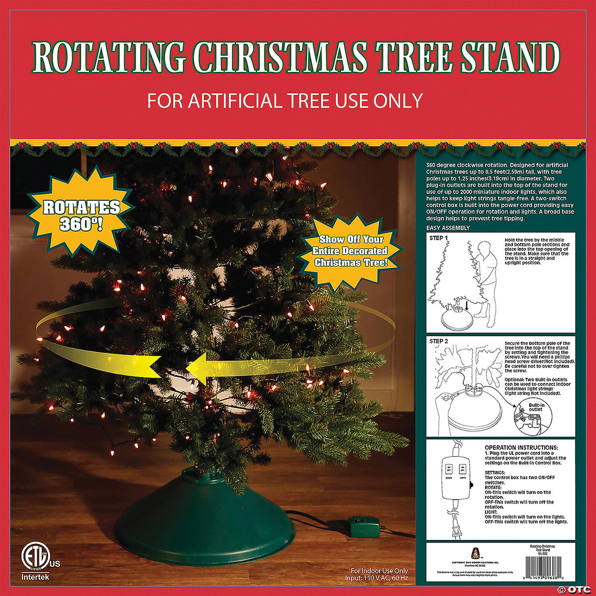 Ez Rotating Christmas Tree Stand – Holiday Decoration Rotating Tree Holder
