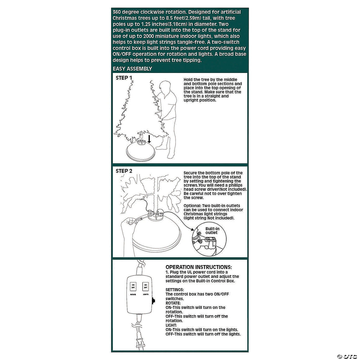 Ez Rotating Christmas Tree Stand – Holiday Decoration Rotating Tree Holder