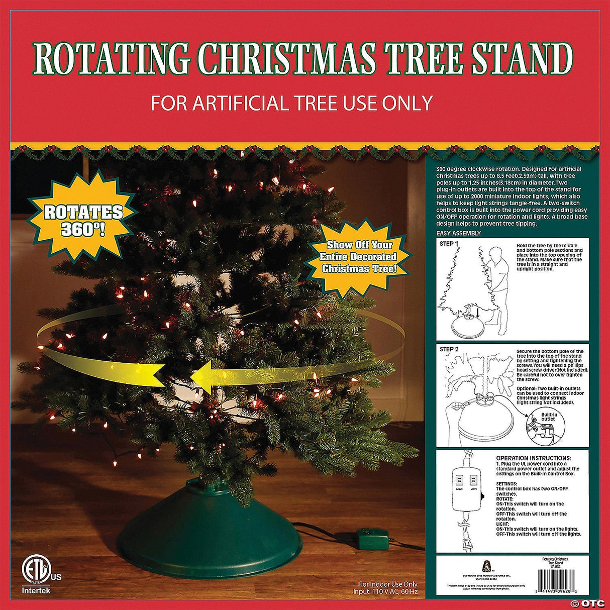 Ez Rotating Christmas Tree Stand – Holiday Decoration Rotating Tree Holder