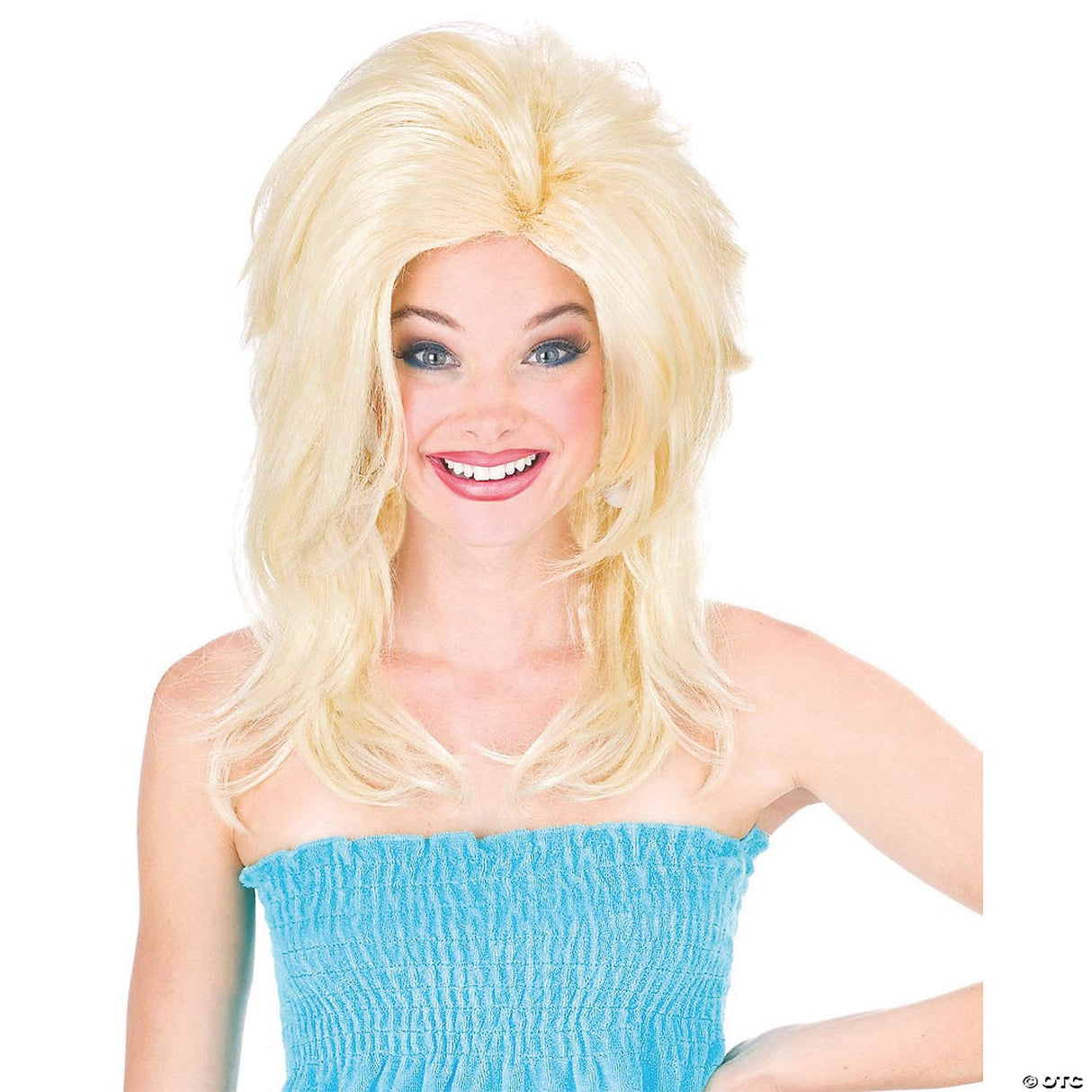 Adults Blonde Shoulder Length with Teased Top Wig