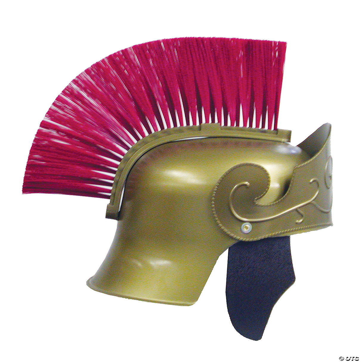 ROMAN HELMET GOLD W RED BRUSH