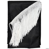 SATIN FRINGED SASHES-BLACK