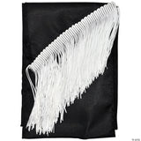 SATIN FRINGED SASHES-BLACK