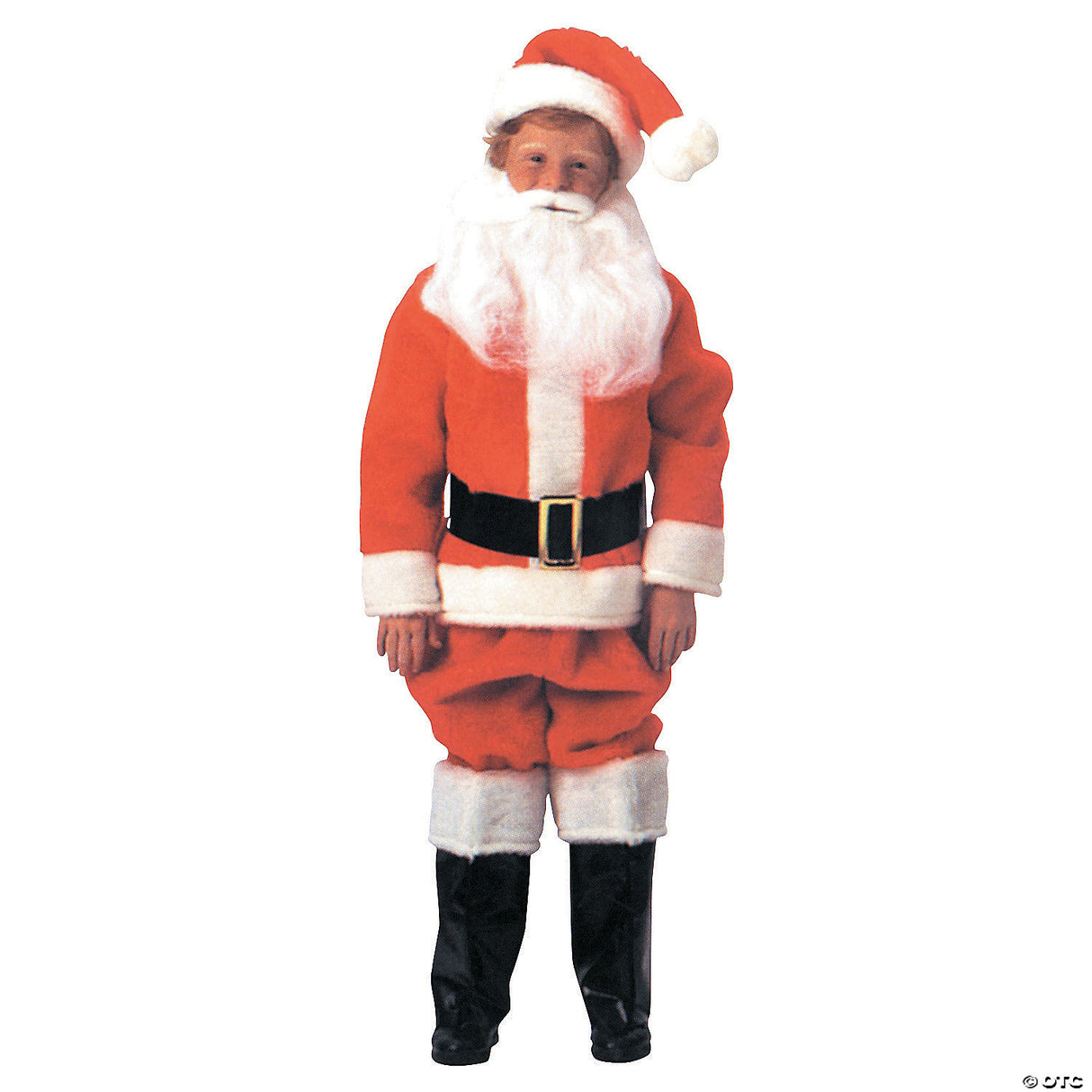 Boy's Red Velvet Santa Suit Costume - Extra Large