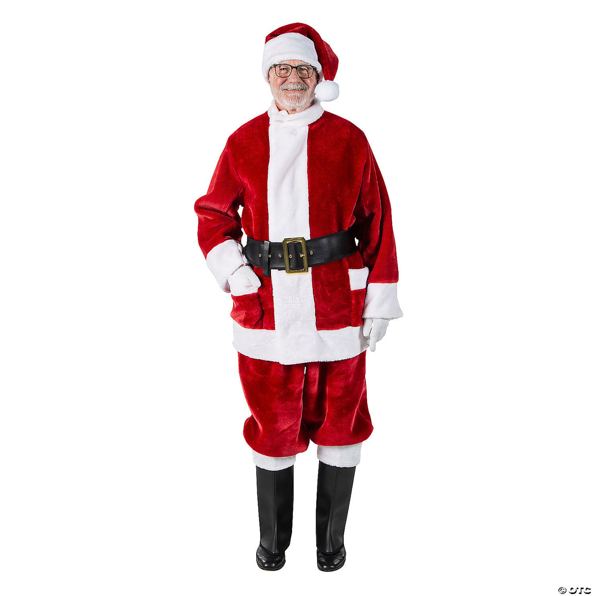 ADLT SANTA SUIT BURGUNDY DLX LG