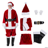 ADLT SANTA SUIT BURGUNDY DLX LG