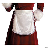 Women’s Adult White Mrs. Claus Satin Apron