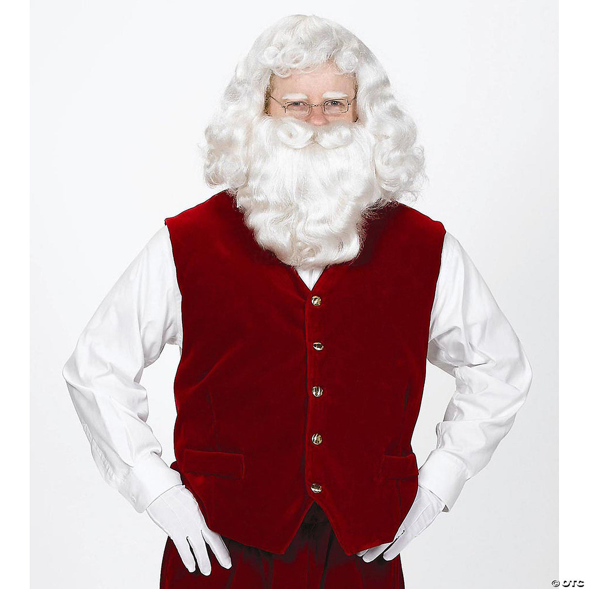 ADLT SANTA VELVET VEST W/BUTTONS 2XL