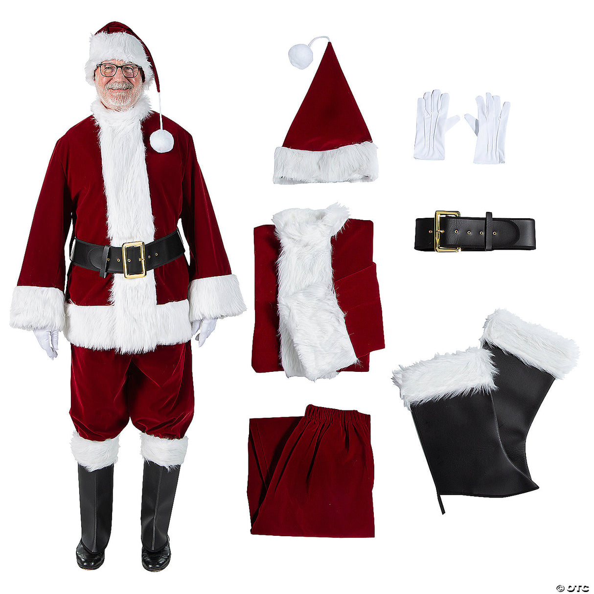 ADLT SANTA SUIT VELVET LG