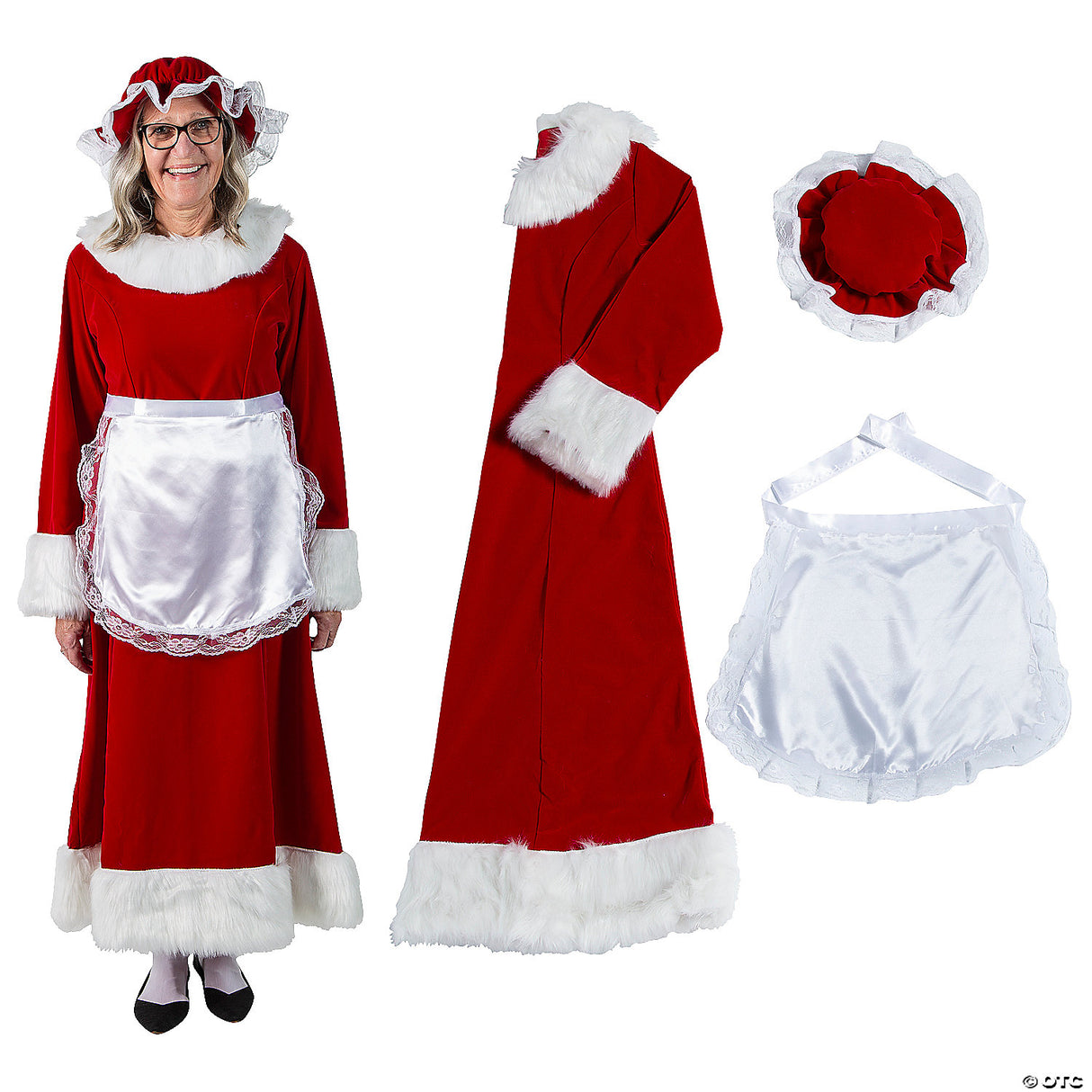 ADLT REGAL RED VELVET MRS CLAUS LG