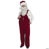 Burgundy Velvet Santa Overalls - Extra Large