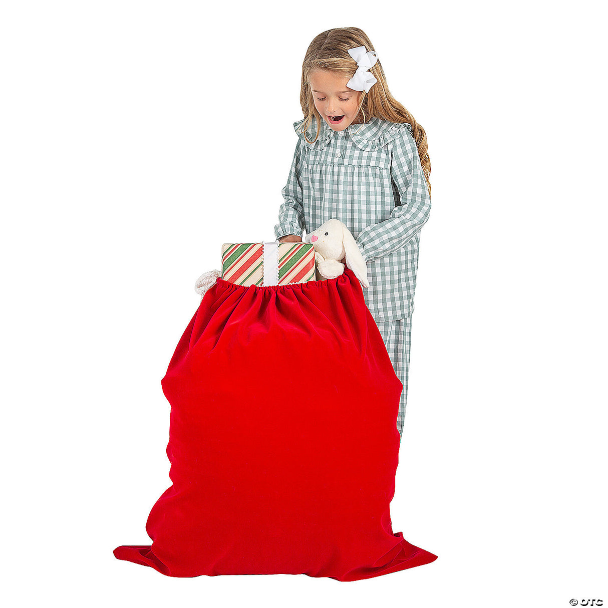 Red Velvet Santa Toy Bag