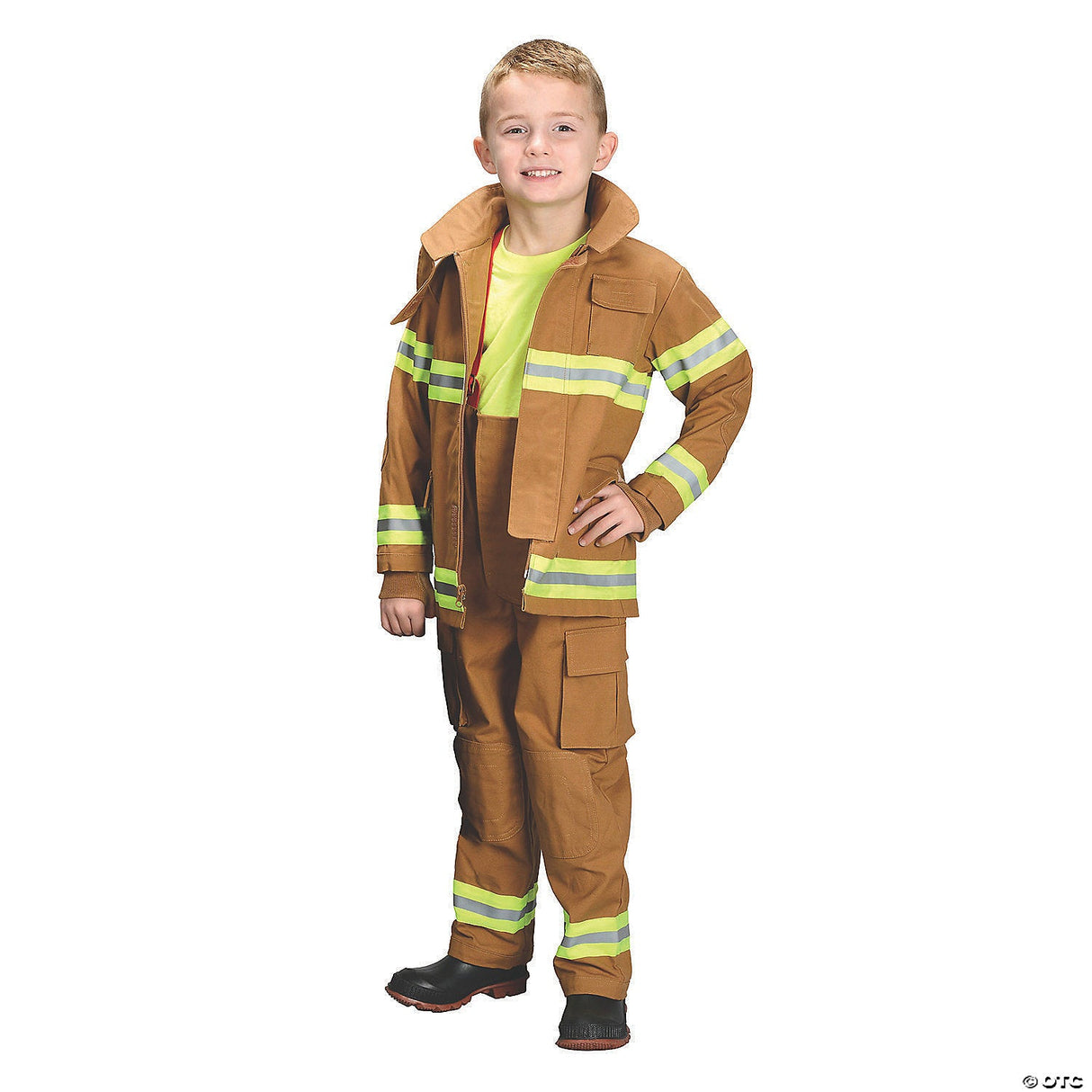 FIRE FIGHTER CHILD TAN SM 4-6 - Kids Halloween Costume Cosplay & Party Outfit
