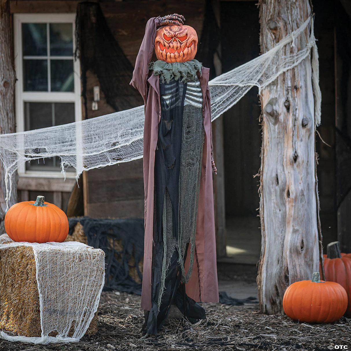 6 Ft. Standing Animated Ghoulish Scarecrow Halloween Decoration