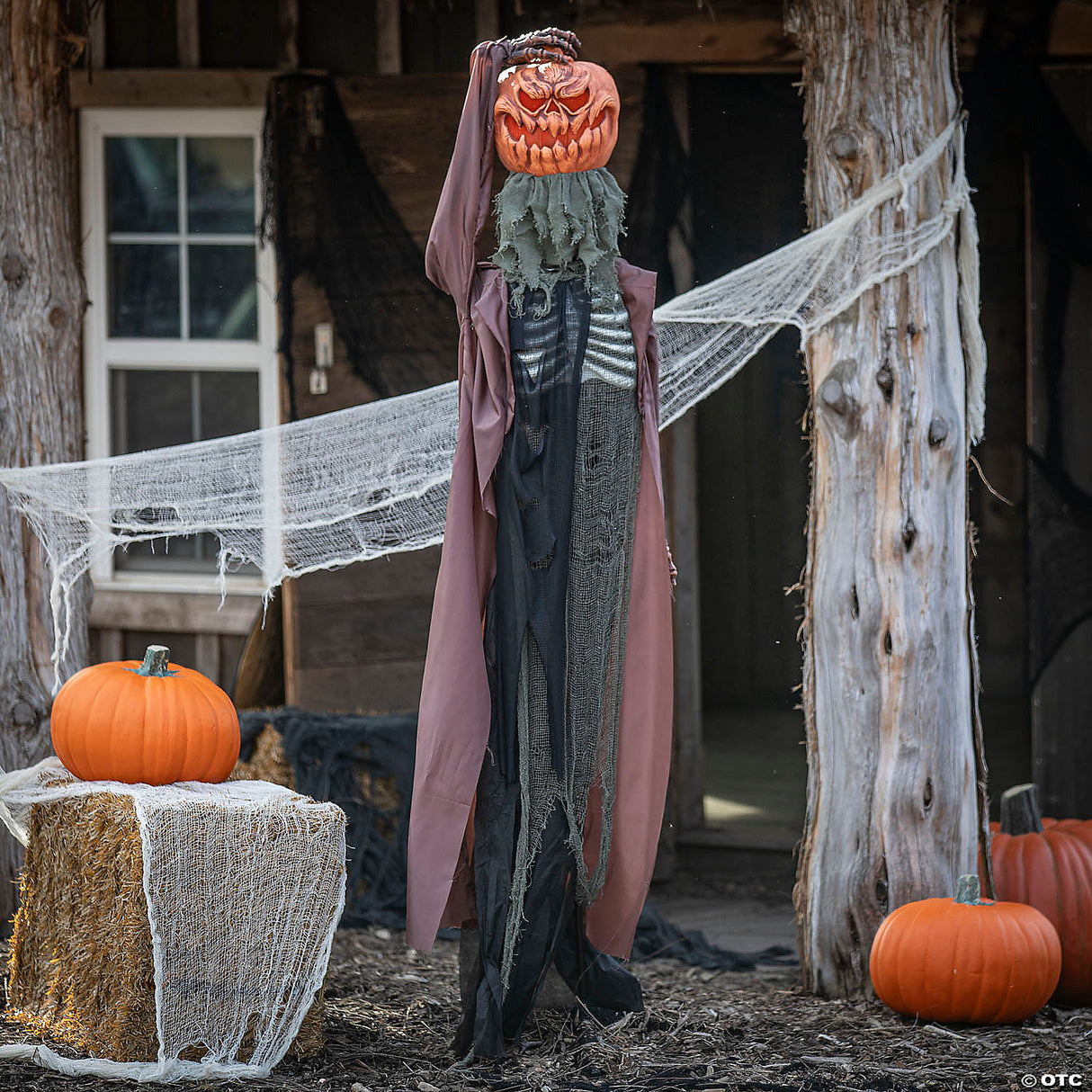 6 Ft. Standing Animated Ghoulish Scarecrow Halloween Decoration