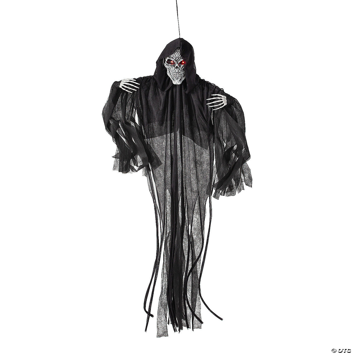 4 Ft. Hanging Animated Black Skeleton Reaper Halloween Decoration