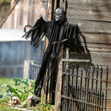 4 Ft. Hanging Animated Black Skeleton Reaper Halloween Decoration