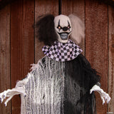 4 Ft. Hanging Animated Black & White Clown Halloween Decoration