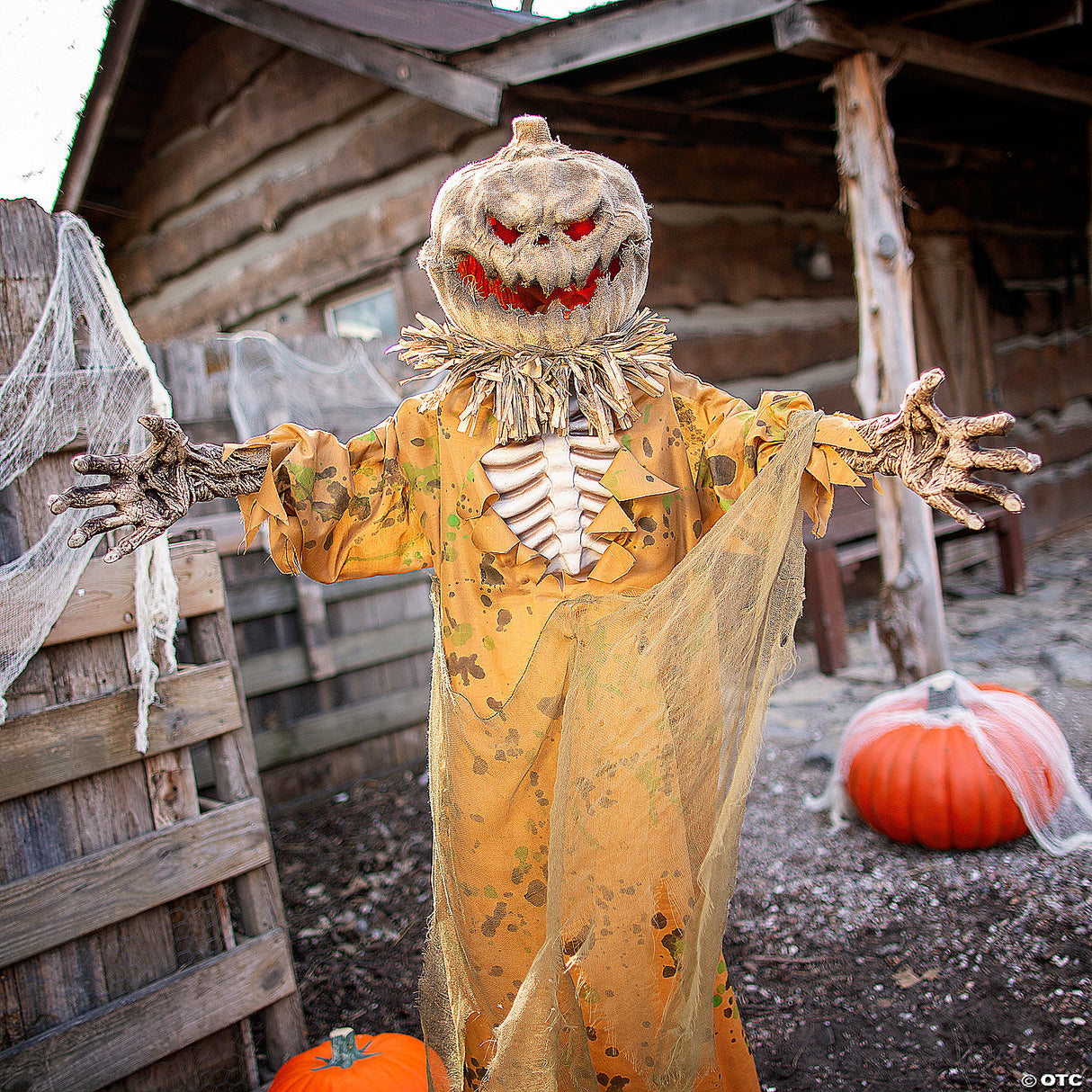 5 1/2 Ft. Standing Pop Up Head Pumpkin Man Halloween Decoration