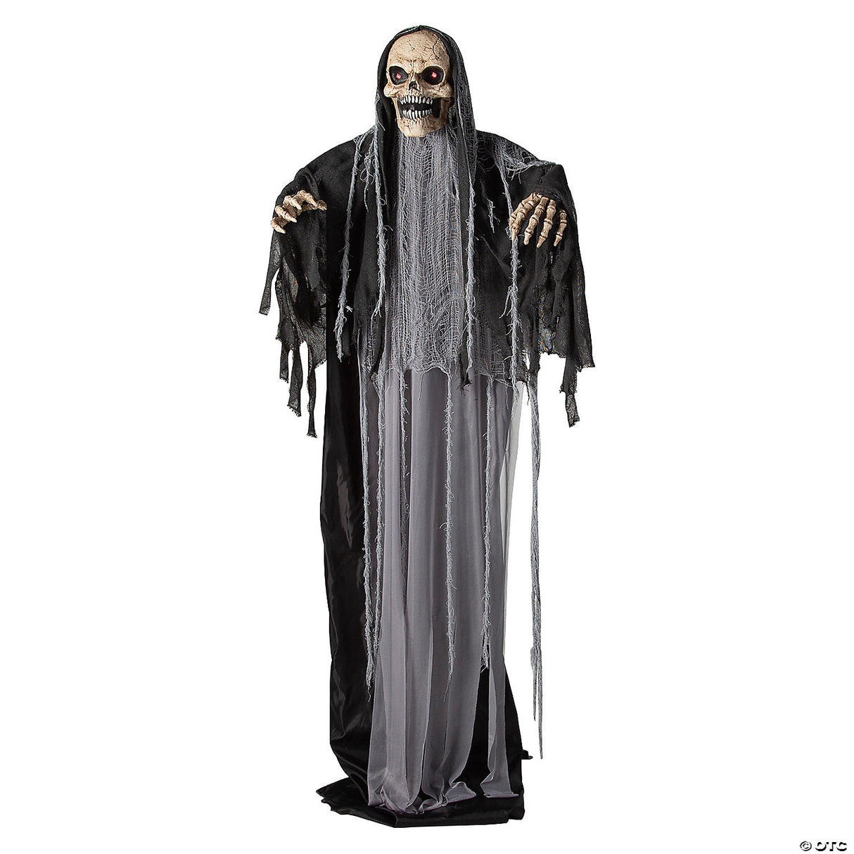 6 Ft. Standing Up & Down Black & Gray Skeleton Reaper Halloween Decoration