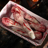 6 1/4" X 2 1/2" Food Tray Of Fingers Plastic Halloween Decoration