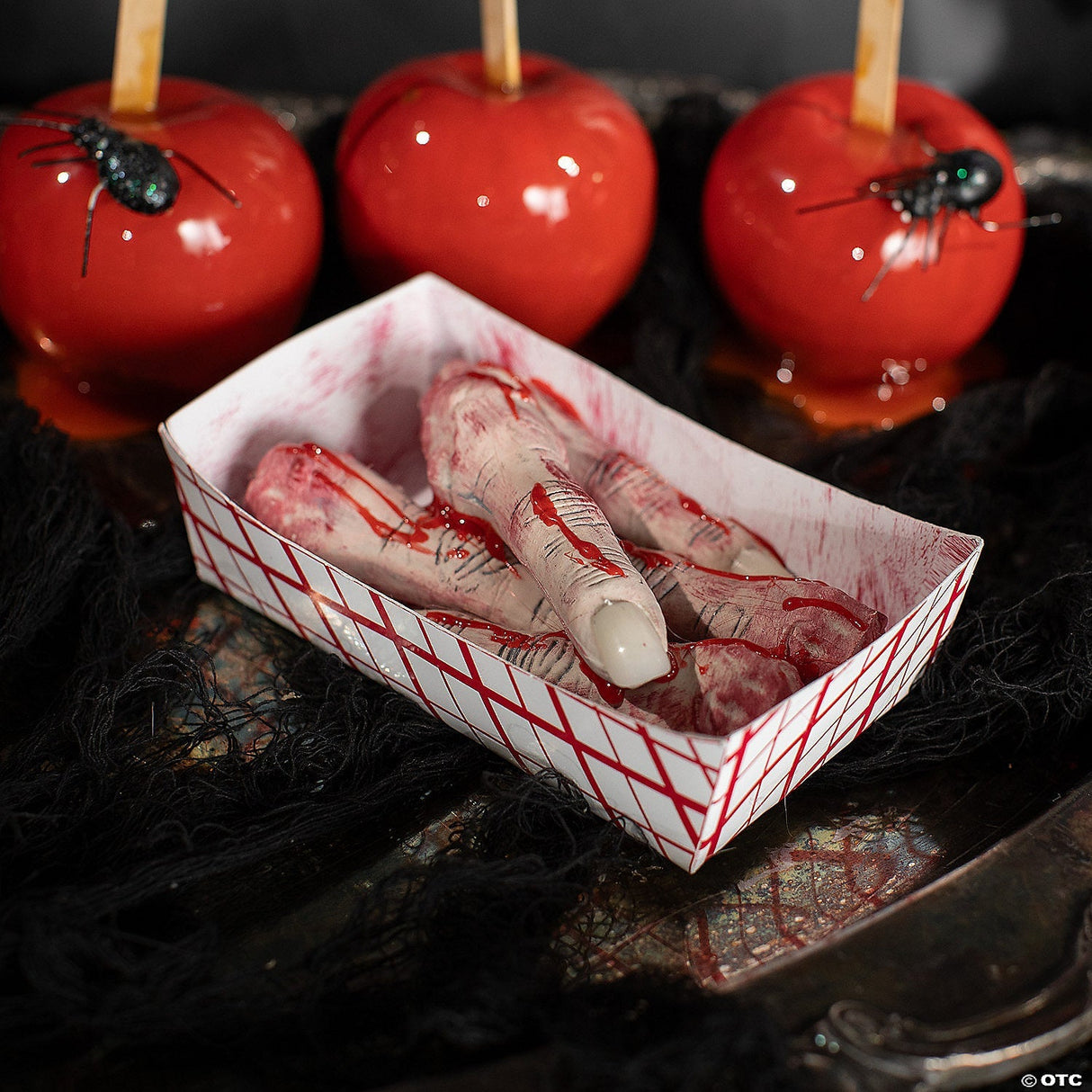 6 1/4" X 2 1/2" Food Tray Of Fingers Plastic Halloween Decoration