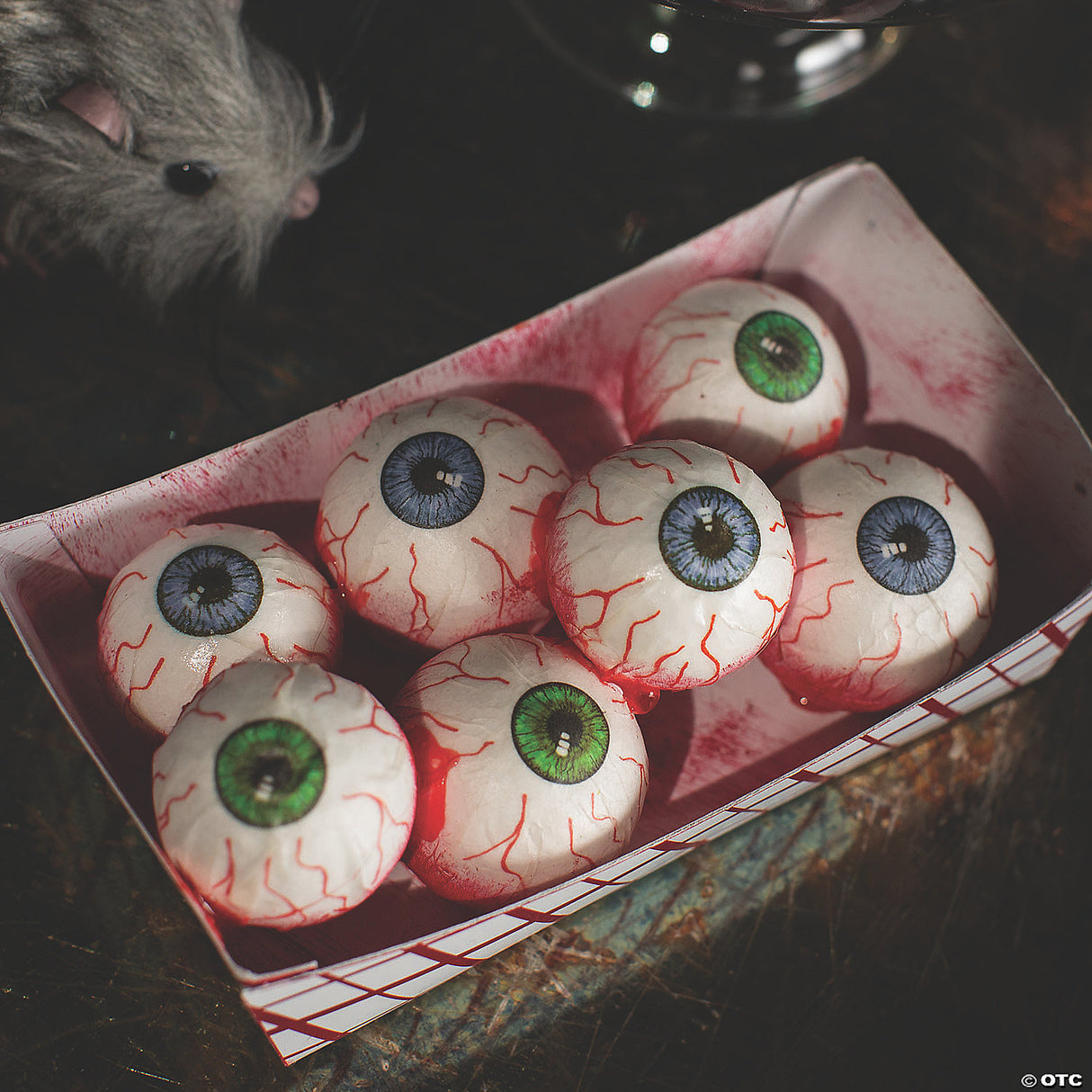 6 1/4" X 2 1/2" Food Tray Of Eyeballs Plastic Halloween Decoration