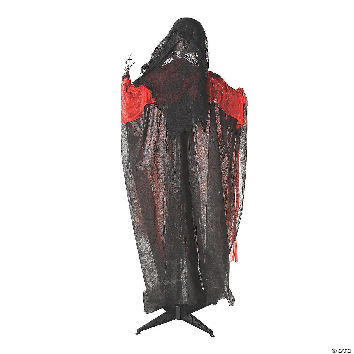 6 Ft. Standing Animated Black & Red Skeleton Reaper Halloween Decoration