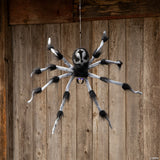 31 1/2" Gray And Black Hairy Floating Spider Hanging Halloween Decoration