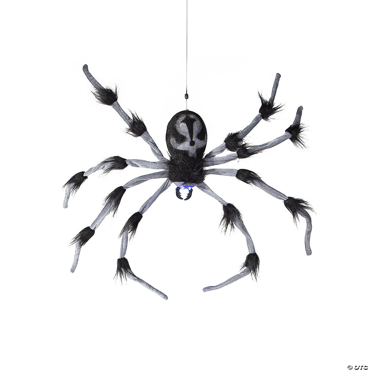 31 1/2" Gray And Black Hairy Floating Spider Hanging Halloween Decoration