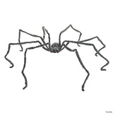 12 Ft. 5 1/2" Giant Poseable Furry Black Foam Spider Halloween Decoration