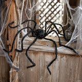 98 1/2" Large Poseable Hairy Black Spider Halloween Decoration