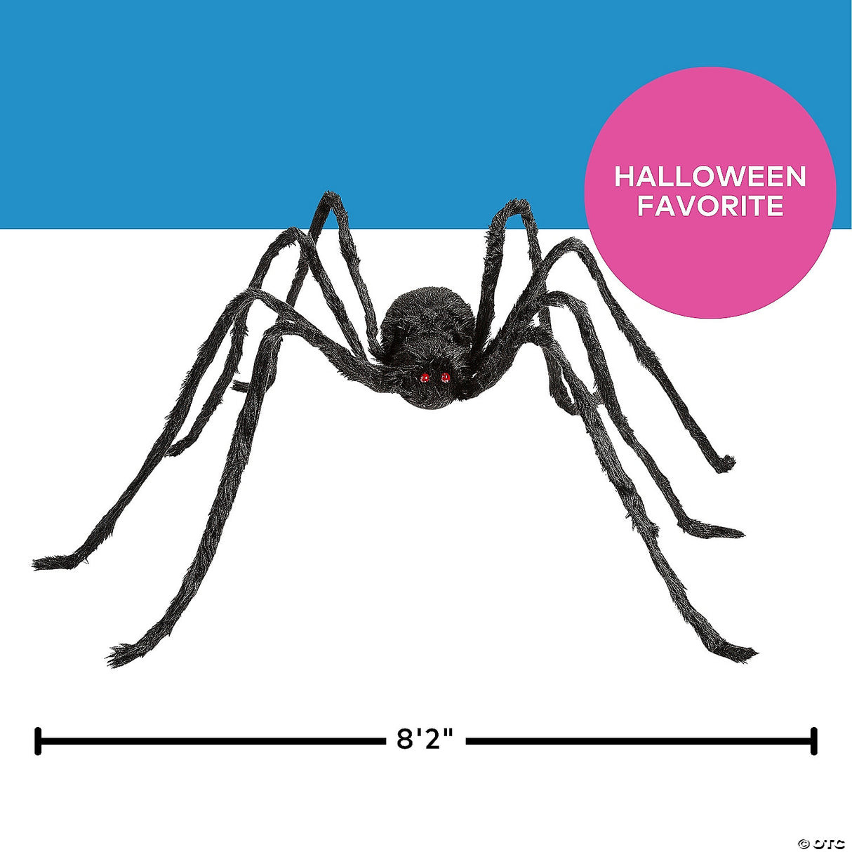 98 1/2" Large Poseable Hairy Black Spider Halloween Decoration